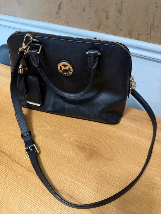 Michael Kors Handbags - Metrocity Black Saffiano Leather Satchel Crossbody Bag Gold Hardware